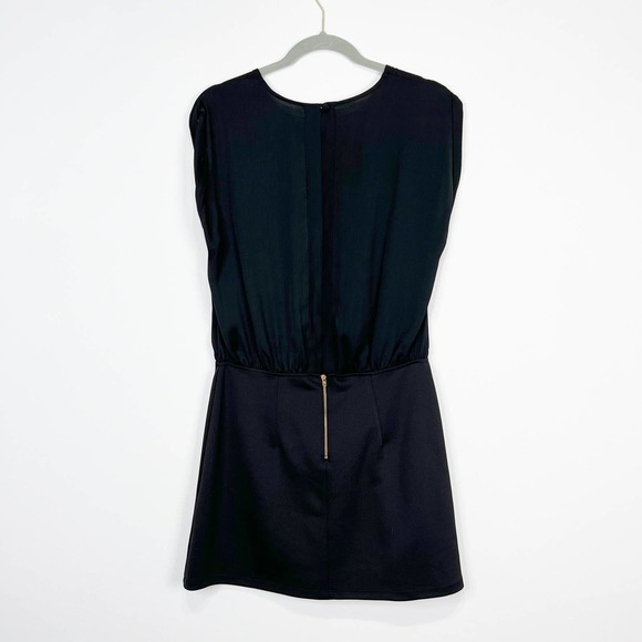 Topshop black mini dress chiffon top open back size 8 - Picture 5 of 6